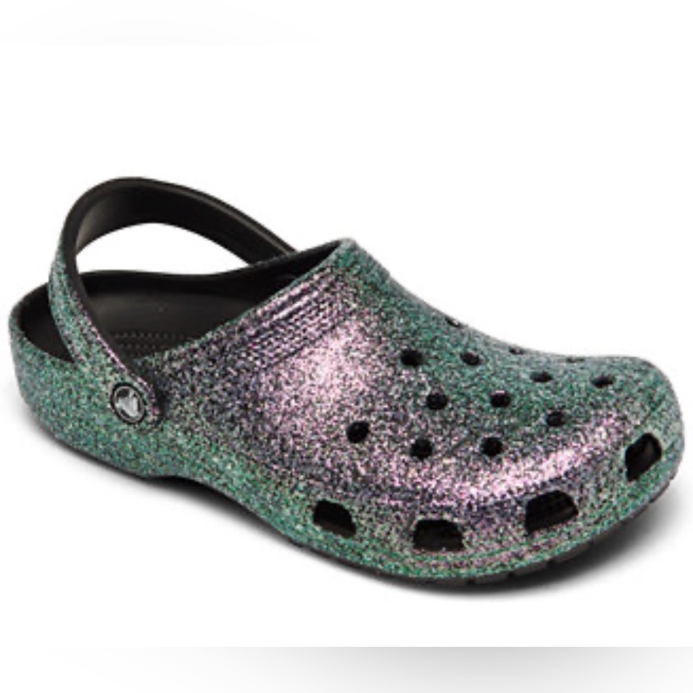 Crocs Green Sparkle Lined Clog Women’s 6